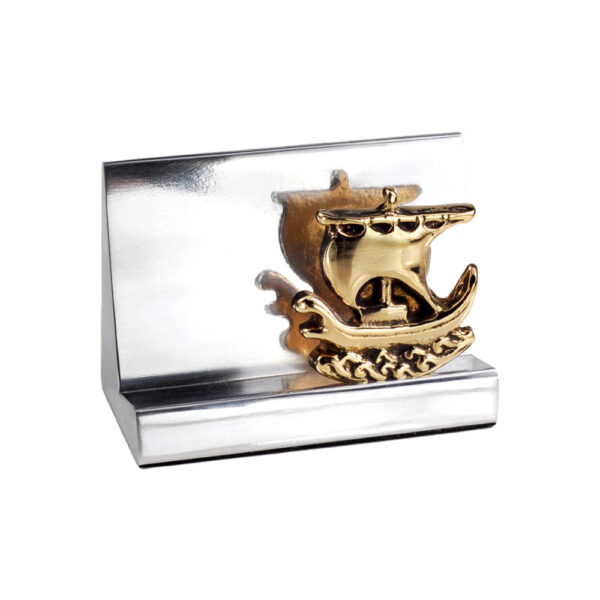Metal card holder Ancient Greek galley.