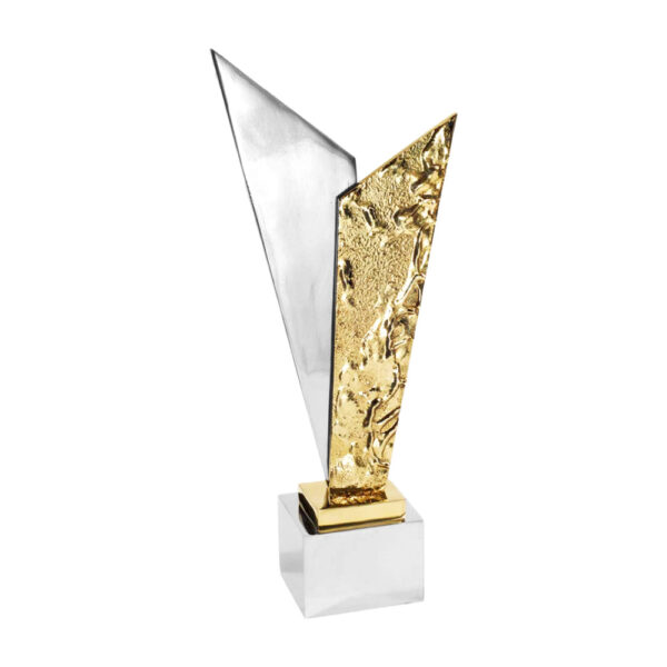 Μεταλλικό γλυπτό βραβείο Χρυσό-Ασημί