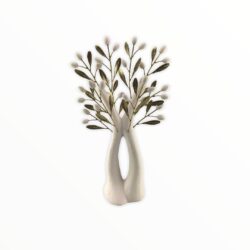 Ceramic olive tree with brass leaves