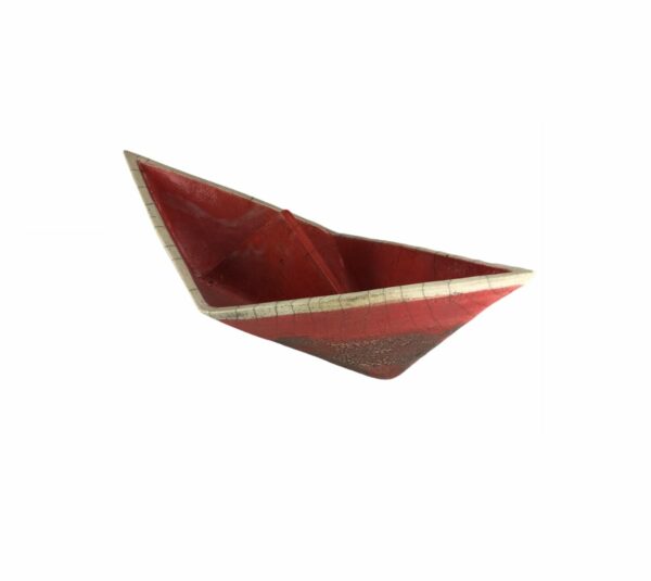 Κόκκινη κεραμική βάρκα raku3-eartshop