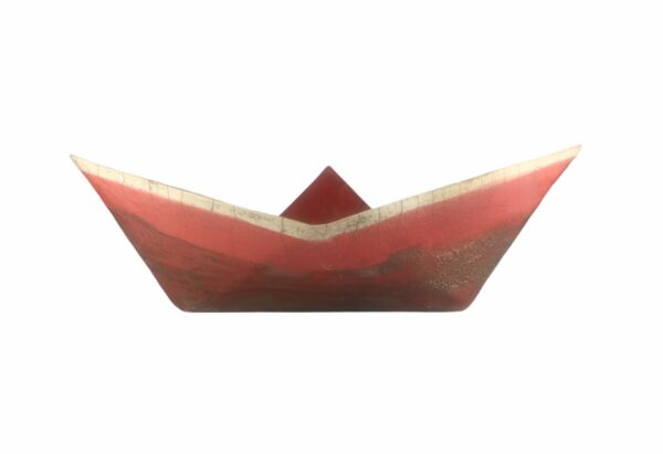 Κόκκινη κεραμική βάρκα raku4-eartshop