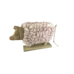 Wooden piggy with wool