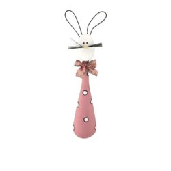Pink wooden bunny