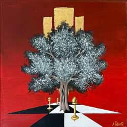 “Δέντρο σε κόκκινο φόντο”-Ανδρέας Γαλιώτος