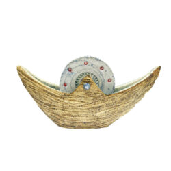 Βάρκα κεραμική Stoneware με διακοσμητικό τροχό 22 εκ.