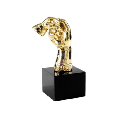 Metal sculpture “Affectionate Love” Gold