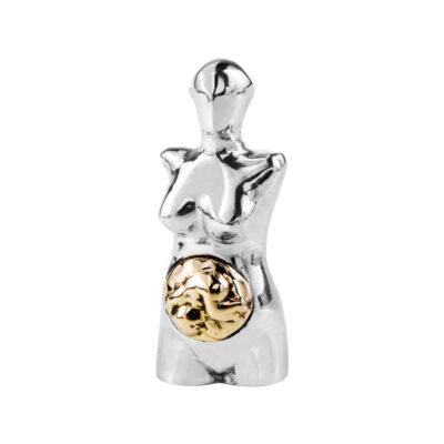 Metal sculpture “Pregnant” Silver-Gold