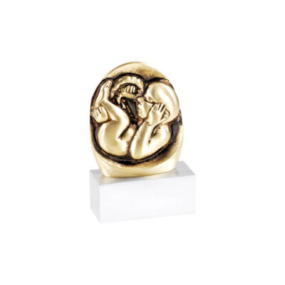 Metal sculpture “Embryo” Gold