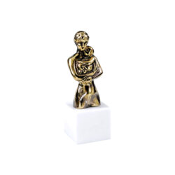 Metal sculpture “Mother with baby in arms II” Gold