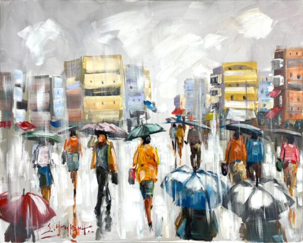 "Βόλτα με βροχή στην πόλη"-Σταύρος Μπουράνης
