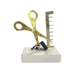 Scissors and Comb Silver-Gold