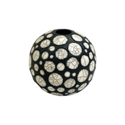 Βάζο μαύρο με βούλες σφαιρικό