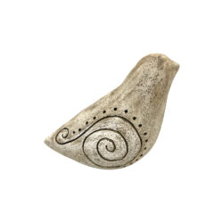 Πουλάκι κεραμικό σκαλιστό γκρι