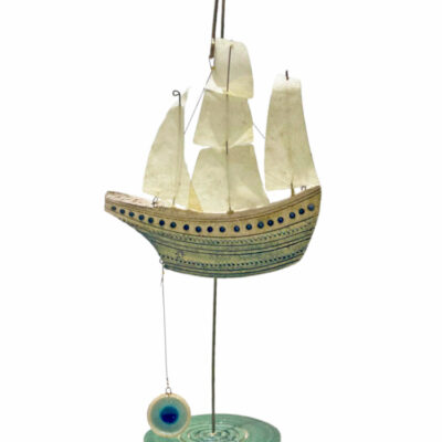 Ceramic boat with eye 37cm.