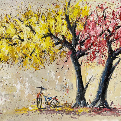 “Colorful trees with bicycle III” – Stavros Bouranis