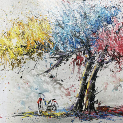 “Πολύχρωμα δέντρα με ποδήλατο II”-Σταύρος Μπουράνης