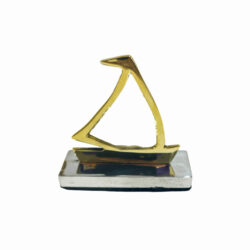 Μεταλλικό γλυπτό "καραβάκι φλάτ" Χρυσό