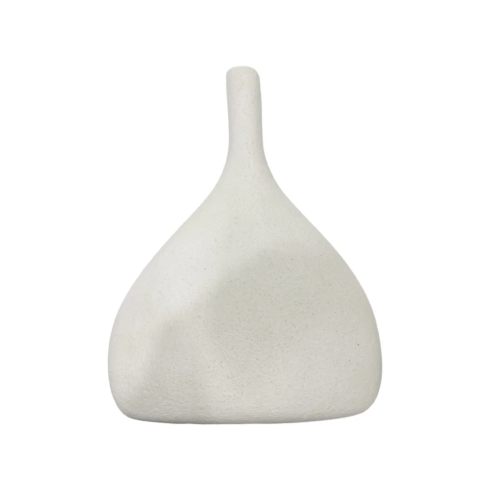 Cycladic white ceramic vase 13cm.