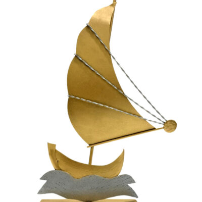 “Sailing boat on the wave” Gold 37cm.