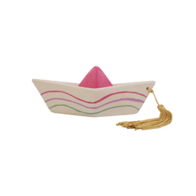 “Ceramic Pink Boat with pattern”