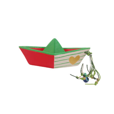 “Ceramic Boat Red-Green with pattern”