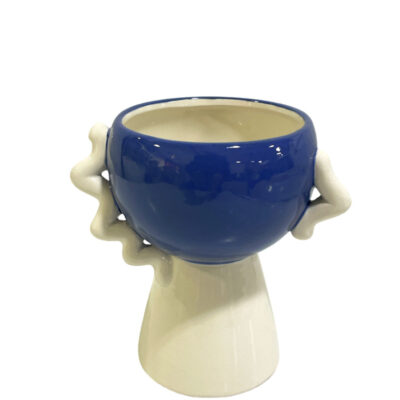 Ceramic jug in white-purple color II