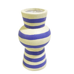 Κεραμικό βάζο σε λευκό-μώβ χρώμα