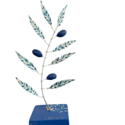 Μεταλλικό χρωματιστό δέντρο ελιάς με τρείς καρπούς 