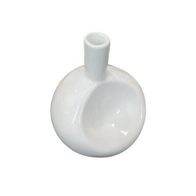 Λευκό κεραμικό βάζο σε σχήμα φουσκωμένο μπαλόνι