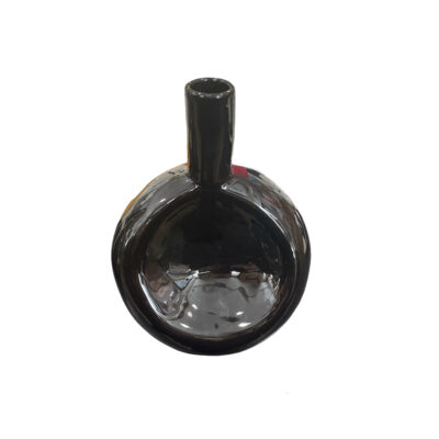 Μαύρο κεραμικό βάζο σε σχήμα φουσκωμένο μπαλόνι