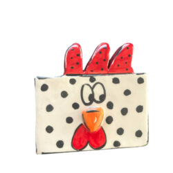 Διακοσμητικό κοκοράκι λευκό με βούλες