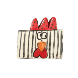 Διακοσμητικό κοκοράκι με ρίγες λευκό