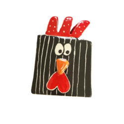 Διακοσμητικό κοκοράκι μαύρο με ρίγες