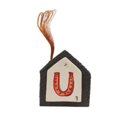 Κεραμικό διακοσμητικό σπιτάκι με θέμα πέταλο