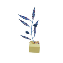 Metallic colored olive tree with two fruits