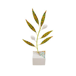 Μεταλλικό χρωματιστό δέντρο ελιάς με δύο καρπούς