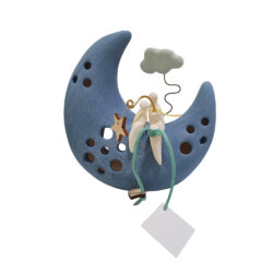 Couple fishing by the moon and clouds