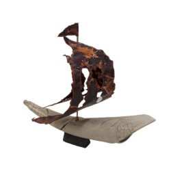 "Odyssey I" Raku ceramic boat 26 cm.