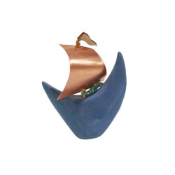 Καράβι μπλέ με μπρονζέ κατάρτι 10εκ.