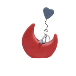 Φεγγάρι κόκκινο με καρδιά 11εκ.