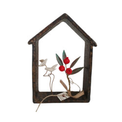 Κορνίζα σπιτάκι κεραμική με γλάρους και ρόδι