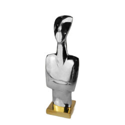 Μεταλλικό διακοσμητικό "Κυκλαδική Μορφή" Ασημί με χρυσή βάση.