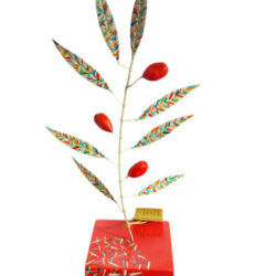 Metallic colored olive tree with three fruits (Αντιγραφή) (Αντιγραφή) (Αντιγραφή) (Αντιγραφή)