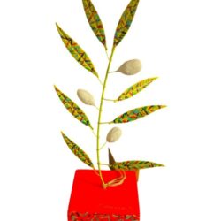 Metallic colored olive tree with three fruits (Αντιγραφή) (Αντιγραφή) (Αντιγραφή) (Αντιγραφή) (Αντιγραφή)