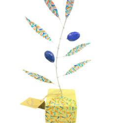 Χρωματιστό δέντρο ελιάς Pop Art με δύο καρπούς