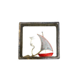 Κορνίζα κεραμική με γλάρο και καράβι