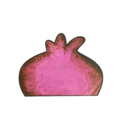 Handmade wooden pomegranate with patina 12 cm. III