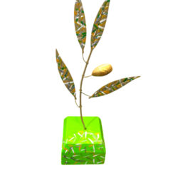 Xρωματιστό δέντρο ελιάς Pop Art με ένα καρπό