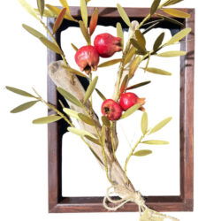 Κεραμικό γλυπτό δέντρο Ροδιάς σε κάδρο