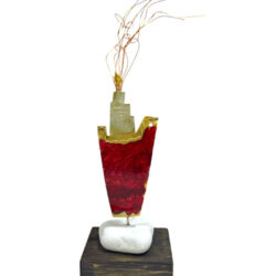 Καράβι μεταλλικό με μάρμαρο και ξύλινη βάση ΙΙ